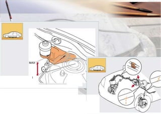 Prosedur Servis Berkala
Pemeriksan Kwalitas & Kwantitas minyak rem & saluran rem
1 Permukaan fluida M N"
;
2 Kebocoran fluida
1 Kebocoran fluida
2 Kerusakan
3 Pemasangan
I
 