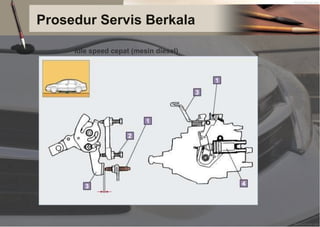 Prosedur Servis Berkala
Idle speed cepat (mesin diesel)
 