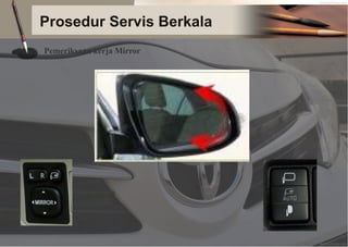 Prosedur Servis Berkala
Pemeriksaan kerja Mirror
 