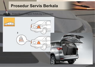 Prosedur Servis Berkala
Pemeriksaan Bagian belakang kendaraan
 