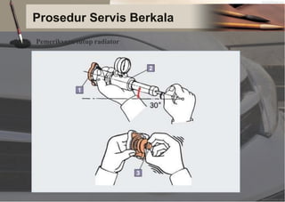 Prosedur Servis Berkala
Pemeriksaan tutup radiator
 