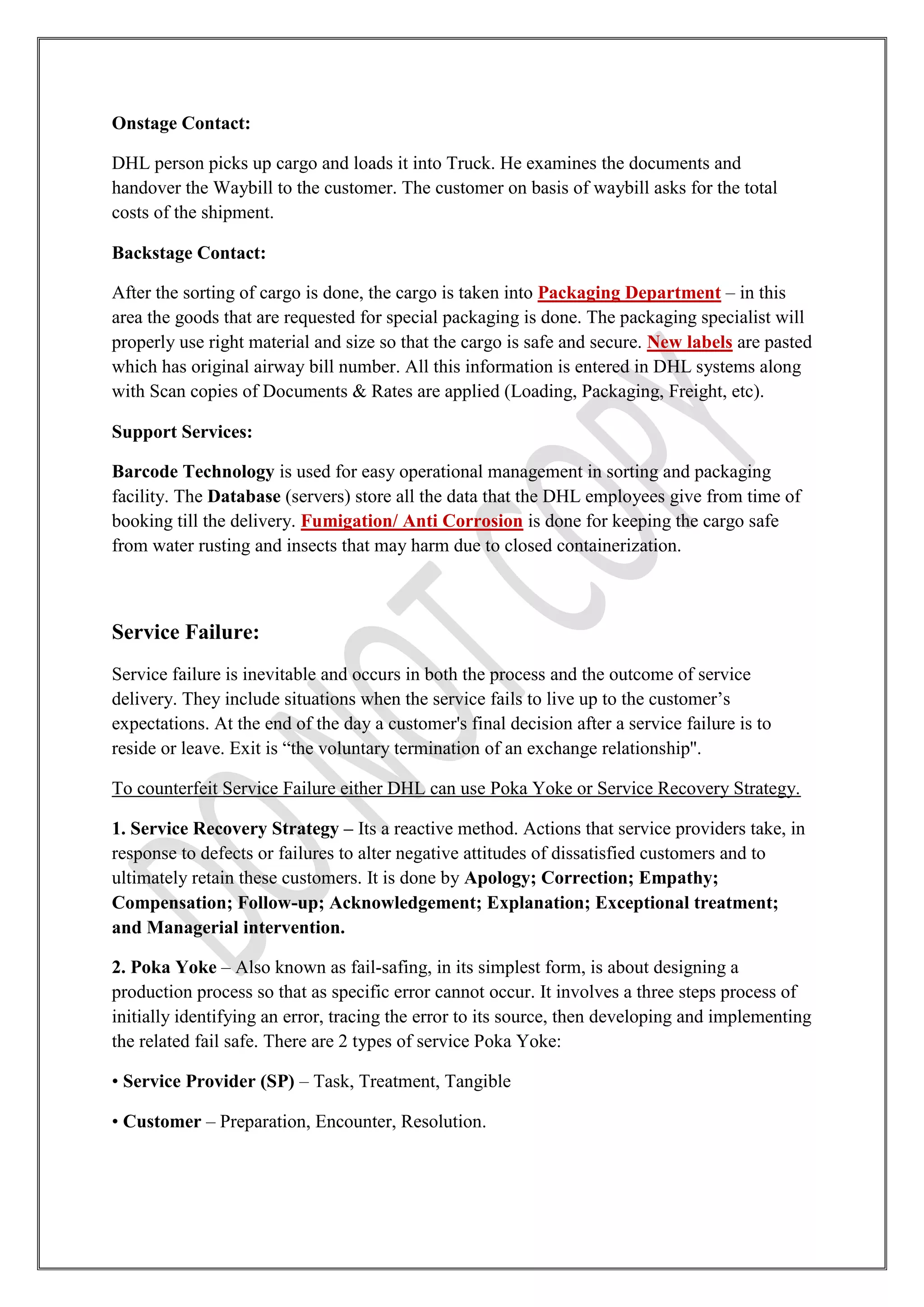 Service Blueprint - Supply Chain Logistics DHL | PDF