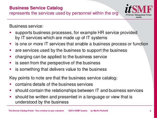 service catalog example