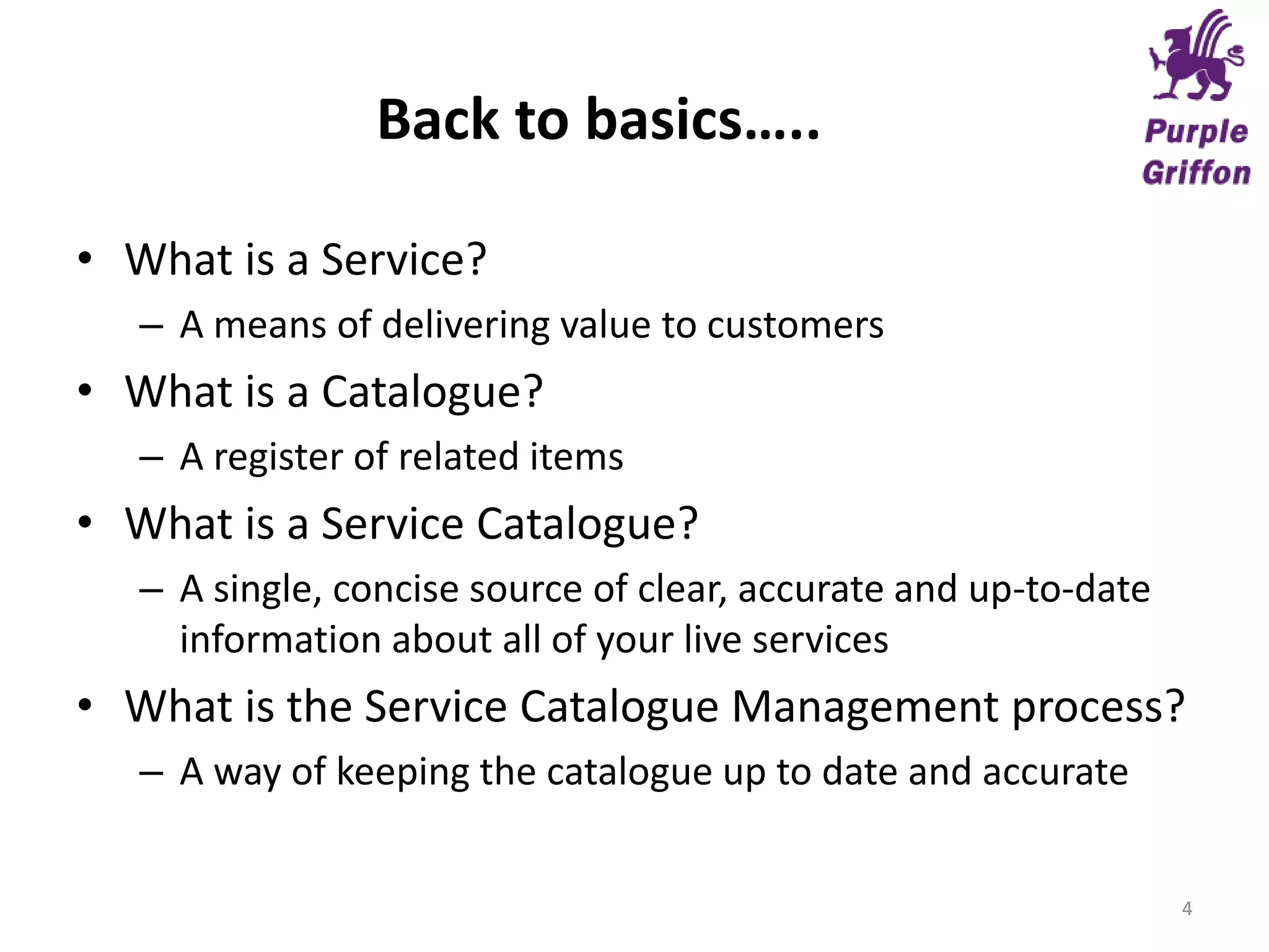 Service Catalogue Management Getting Started PPTX