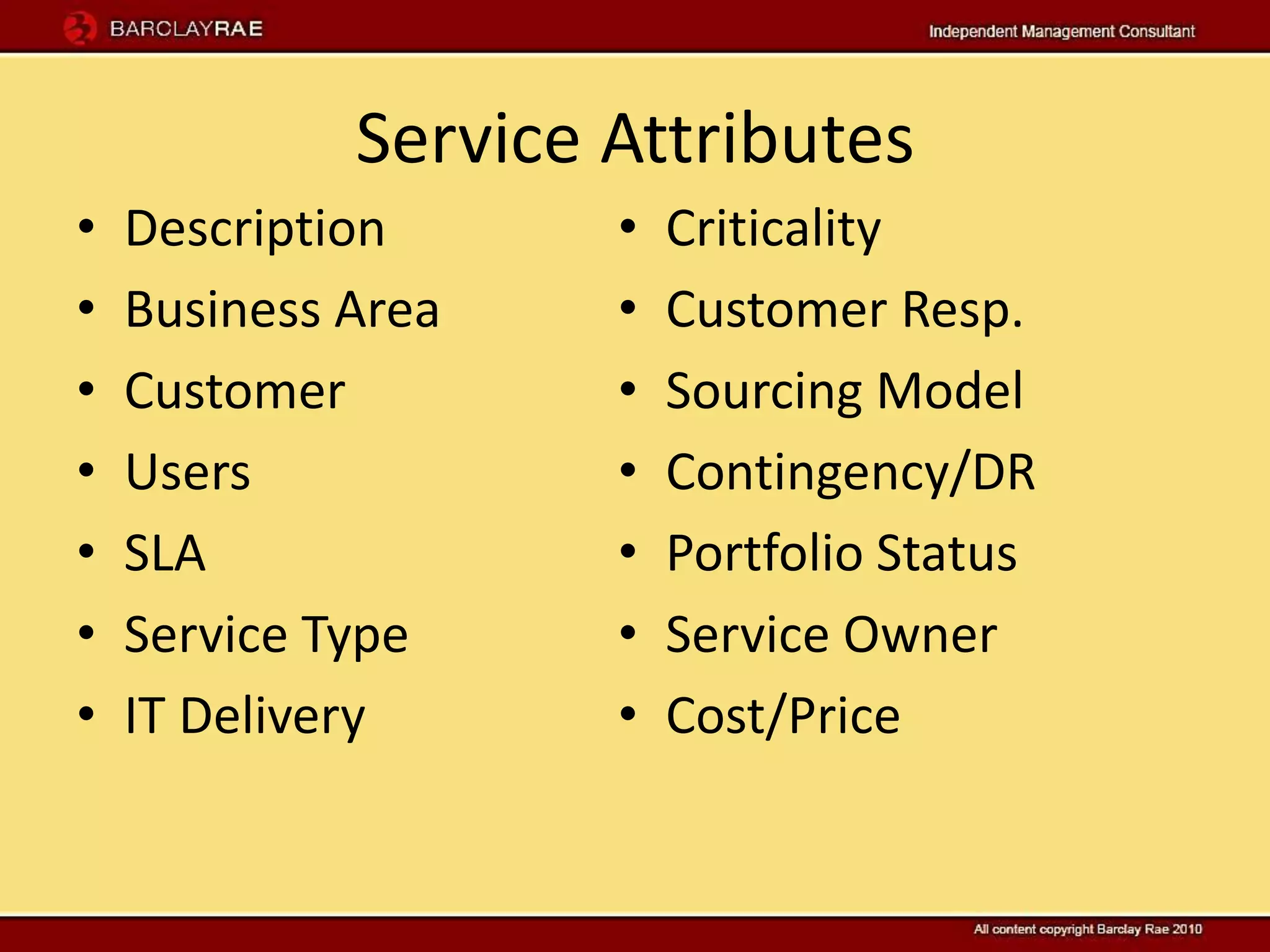 Service catalogue presentation PDF