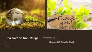 To God be the Glory!
 