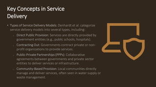 Key Concepts in Service
Delivery
 