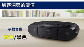 手提音響
黃色/黑色
顧客洞察的價值
 