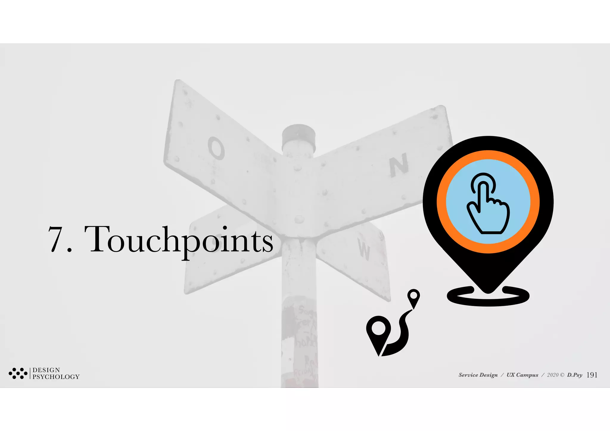 Service Design / UX Campus / 2020 © D.Psy
7. Touchpoints
!191
 