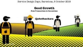 terre de liens
Text
Service Design Days, Barcelona, 6 October 2018
 
Good Growth
From Transactions to Connections 
@johnthackara
 
Building Alternative Communities
 