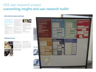 HS2 user research project
overarching insights and user research toolkit
 