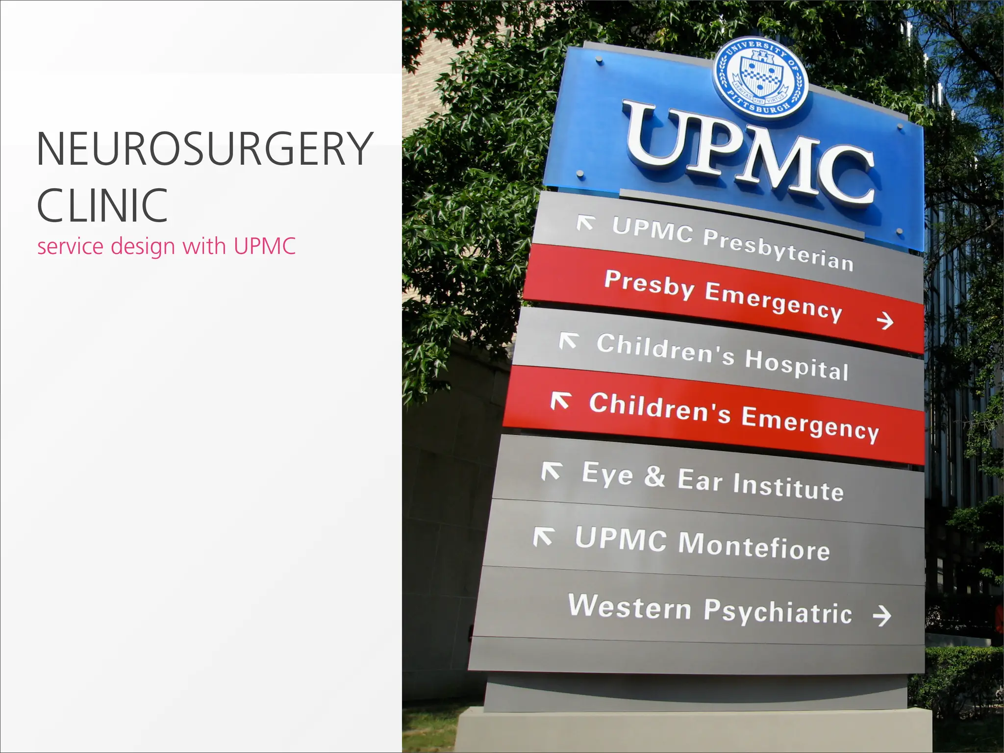 NEUROSURGERY
CLINIC
service design with UPMC




                           12
 