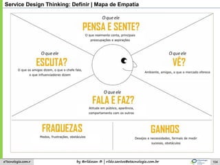 by @rildosan ® | rildo.santos@etecnologia.com.breTecnologia.com.r
Service Design Thinking: Definir | Mapa de Empatia
104
 
