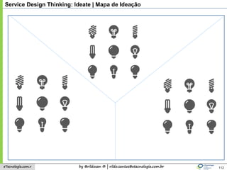 by @rildosan ® | rildo.santos@etecnologia.com.breTecnologia.com.r
Service Design Thinking: Ideate | Mapa de Ideação
112
 