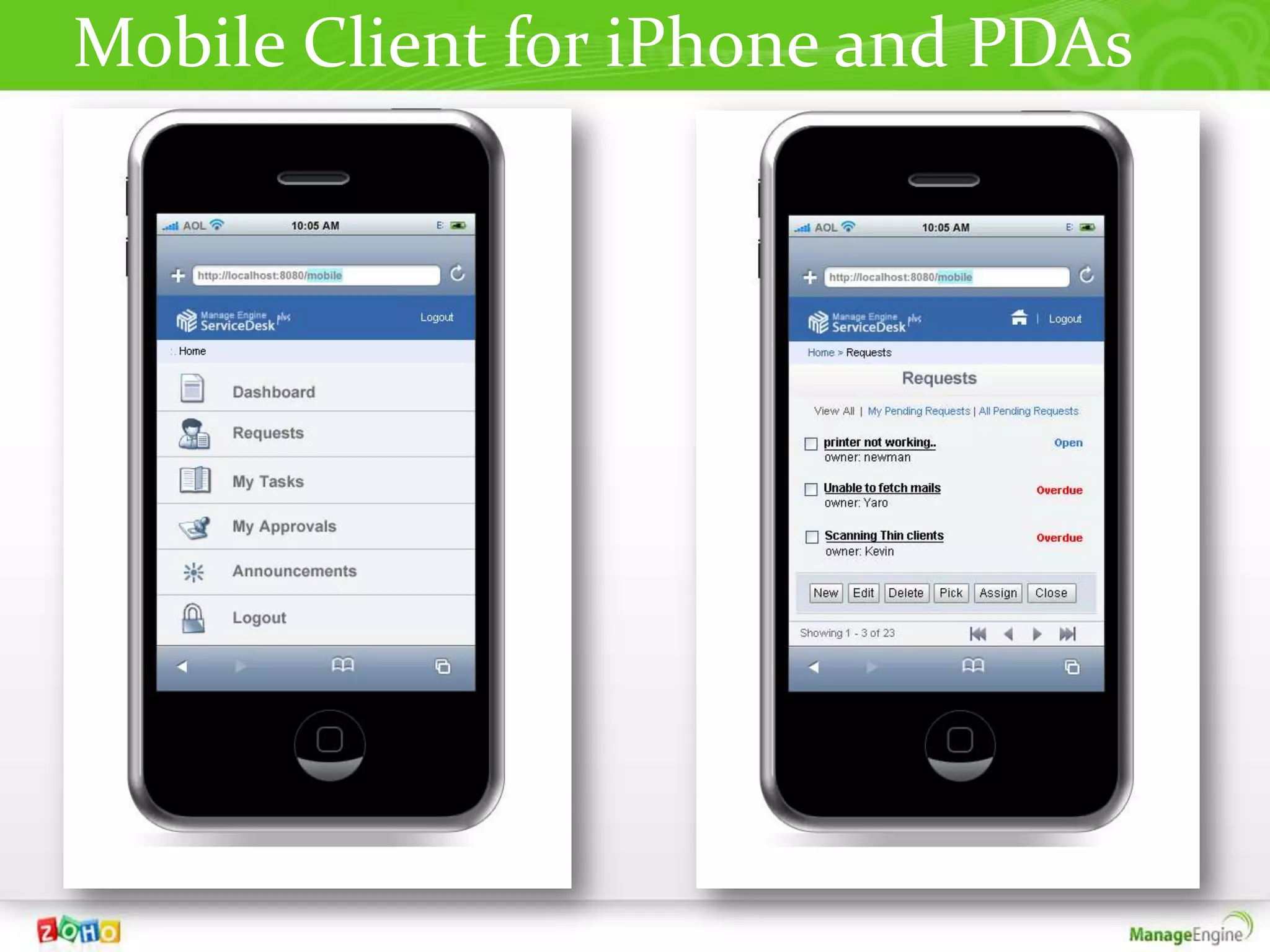 Mobile Client for iPhone and PDAs
 