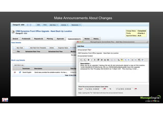 Make Announcements About Changes
 