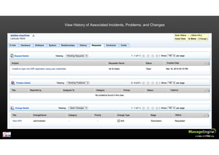 View History of Associated Incidents, Problems, and Changes
 