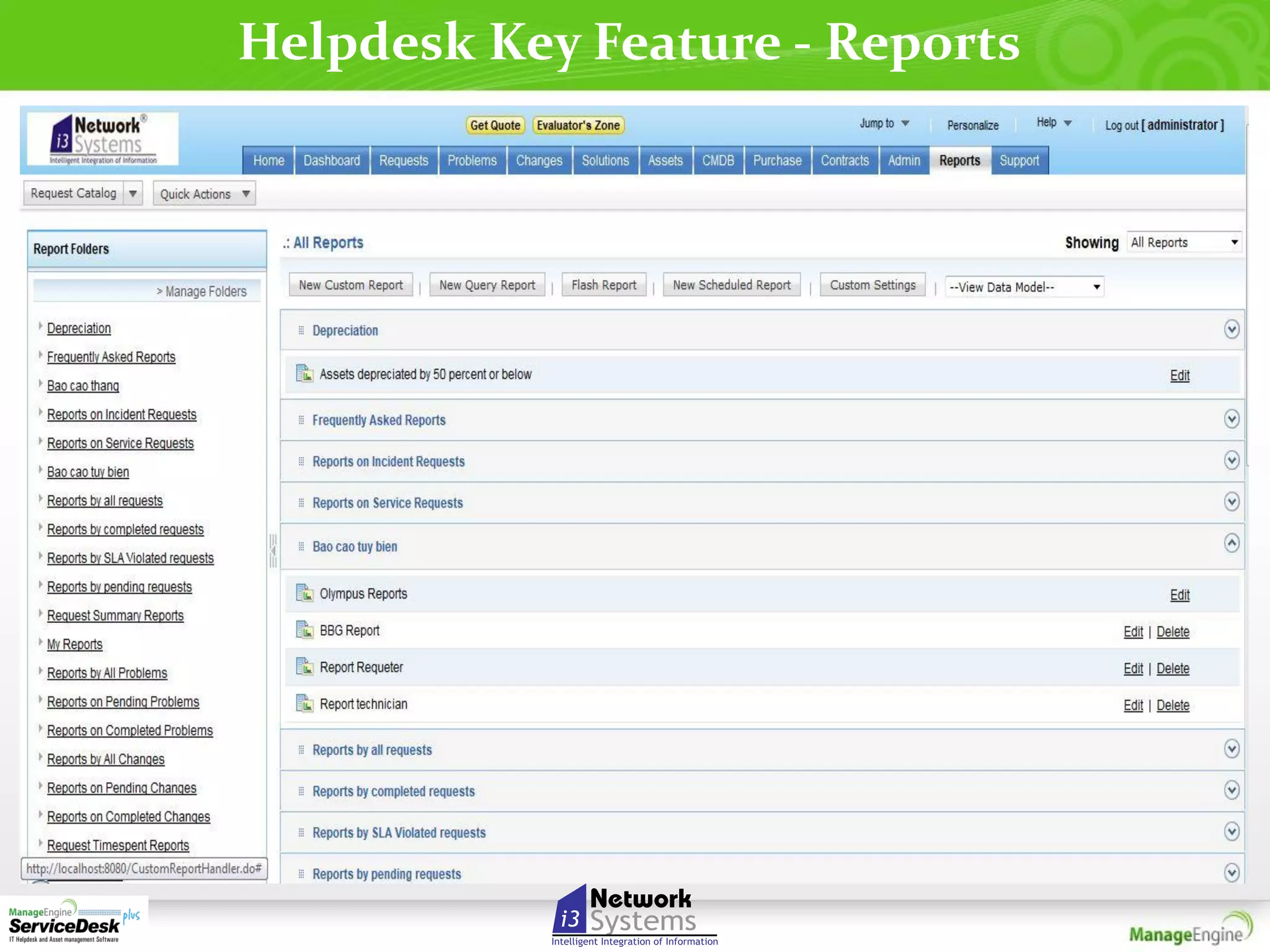 Helpdesk Key Feature - Reports

 