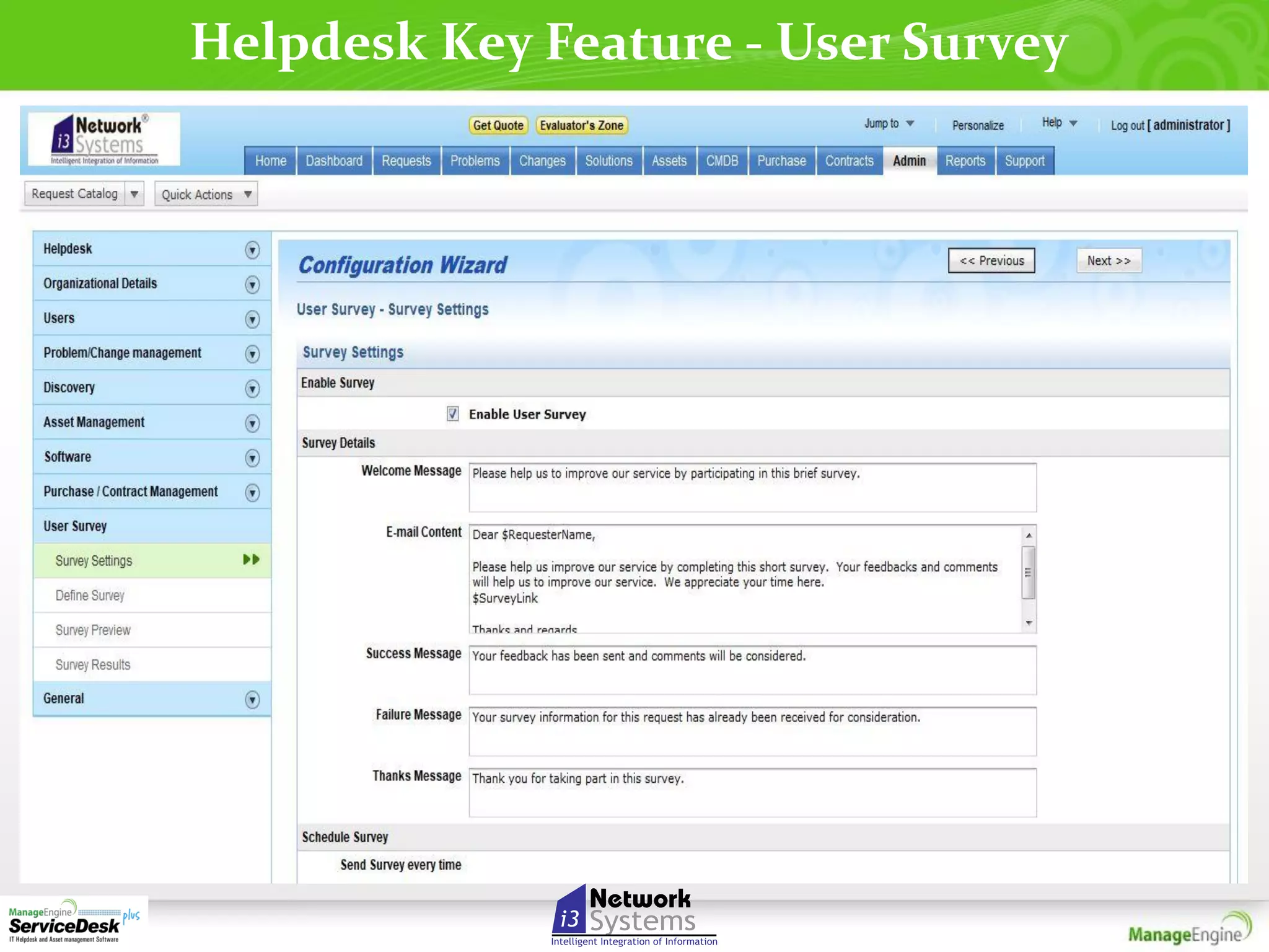 Helpdesk Key Feature - User Survey

 