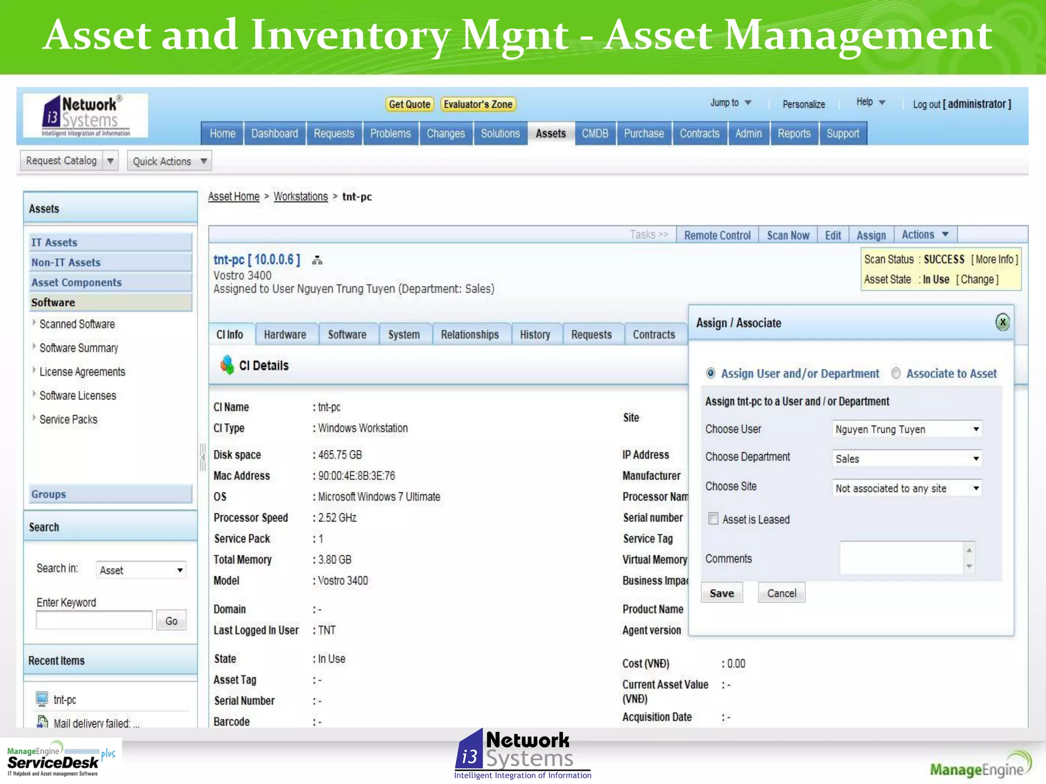Asset and Inventory Mgnt - Asset Management

 