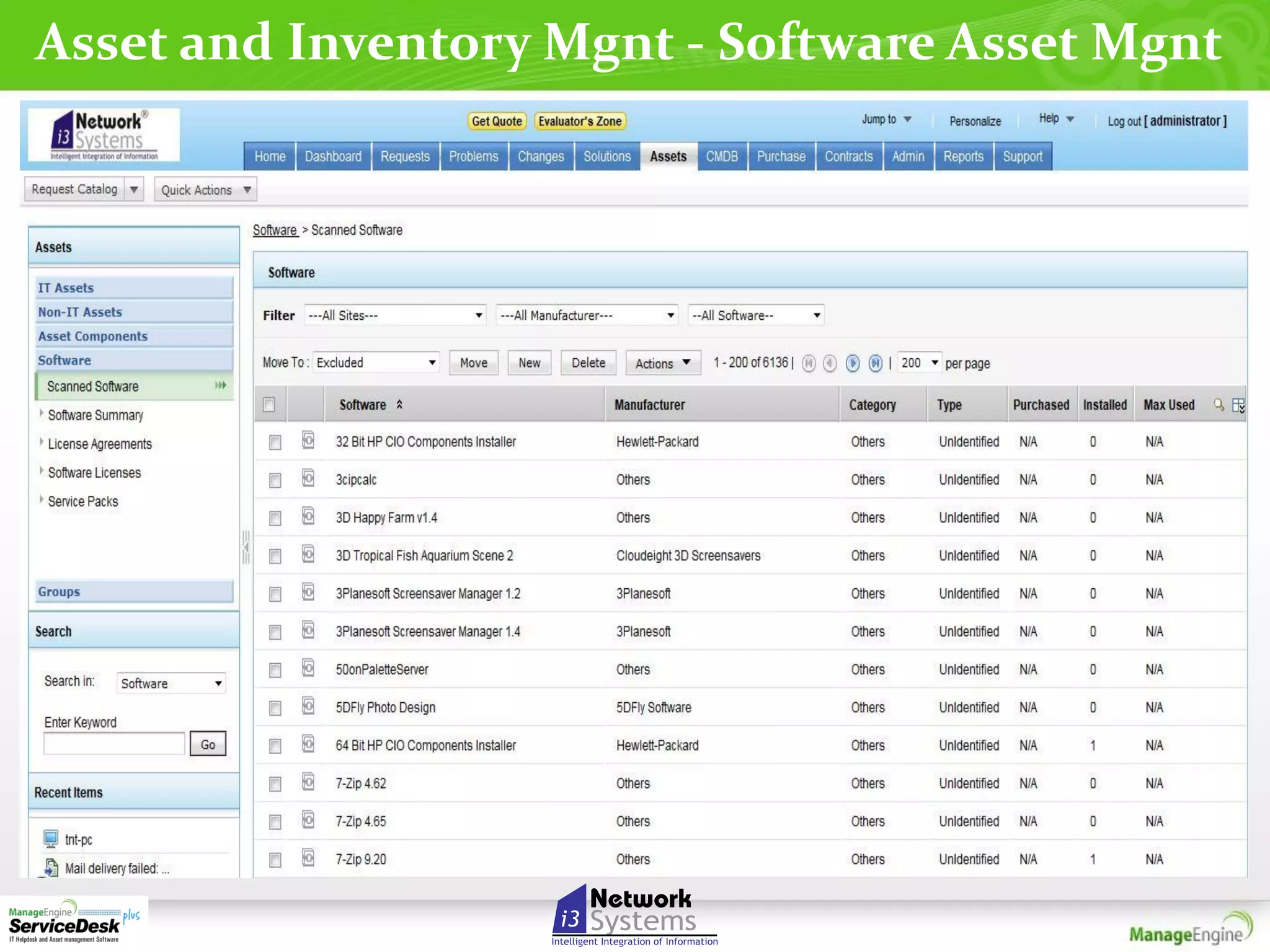 Asset and Inventory Mgnt - Software Asset Mgnt

 