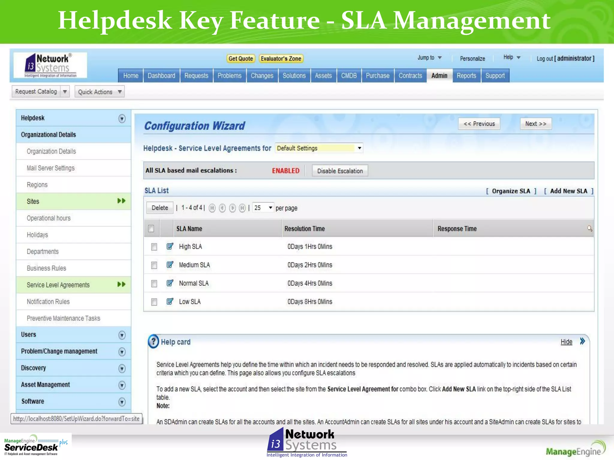 Helpdesk Key Feature - SLA Management

 
