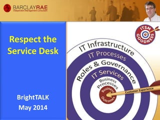 Respect the
Service Desk
BrightTALK
May 2014
 