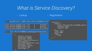 What is Service Discovery?
• Lookup • Registration
 