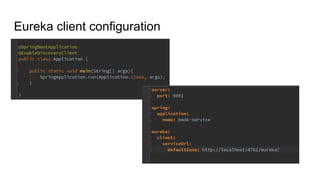 Service discovery with Eureka and Spring Cloud | PDF