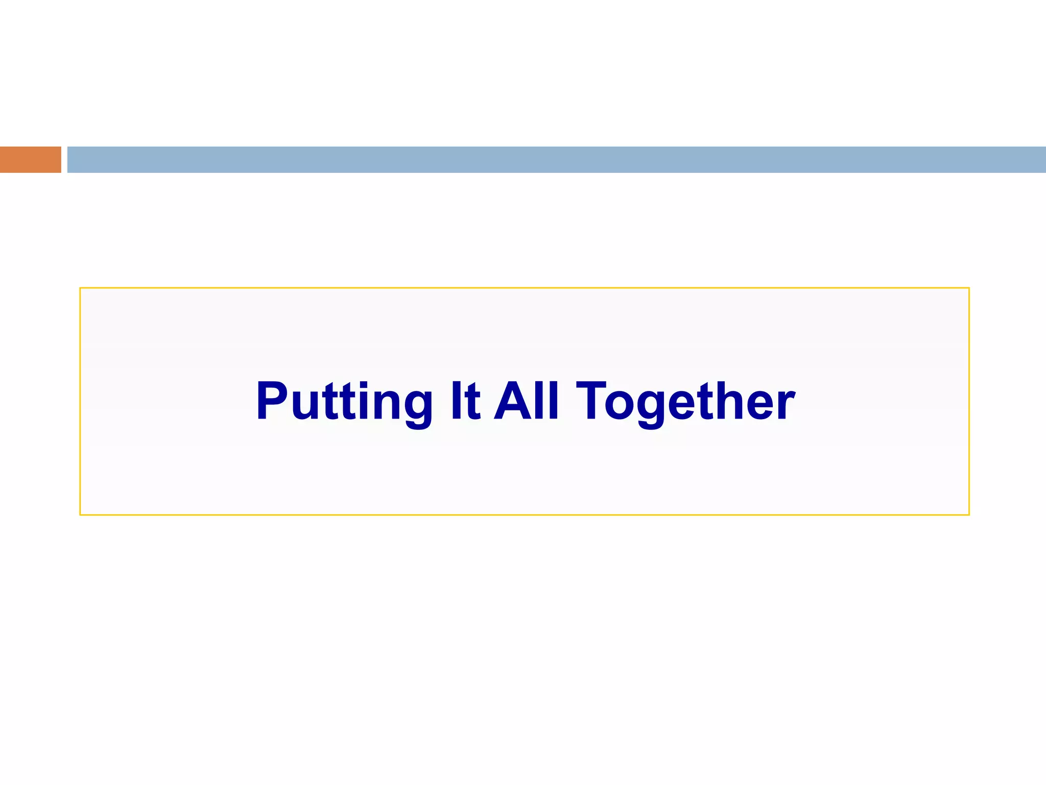 Putting It All Together
 