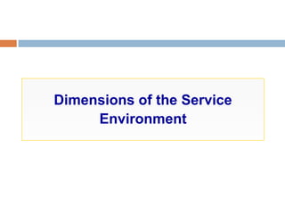 Dimensions of the Service
Environment
 