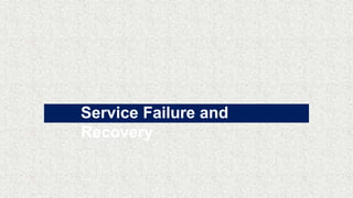 Service Failure and
Recovery
 