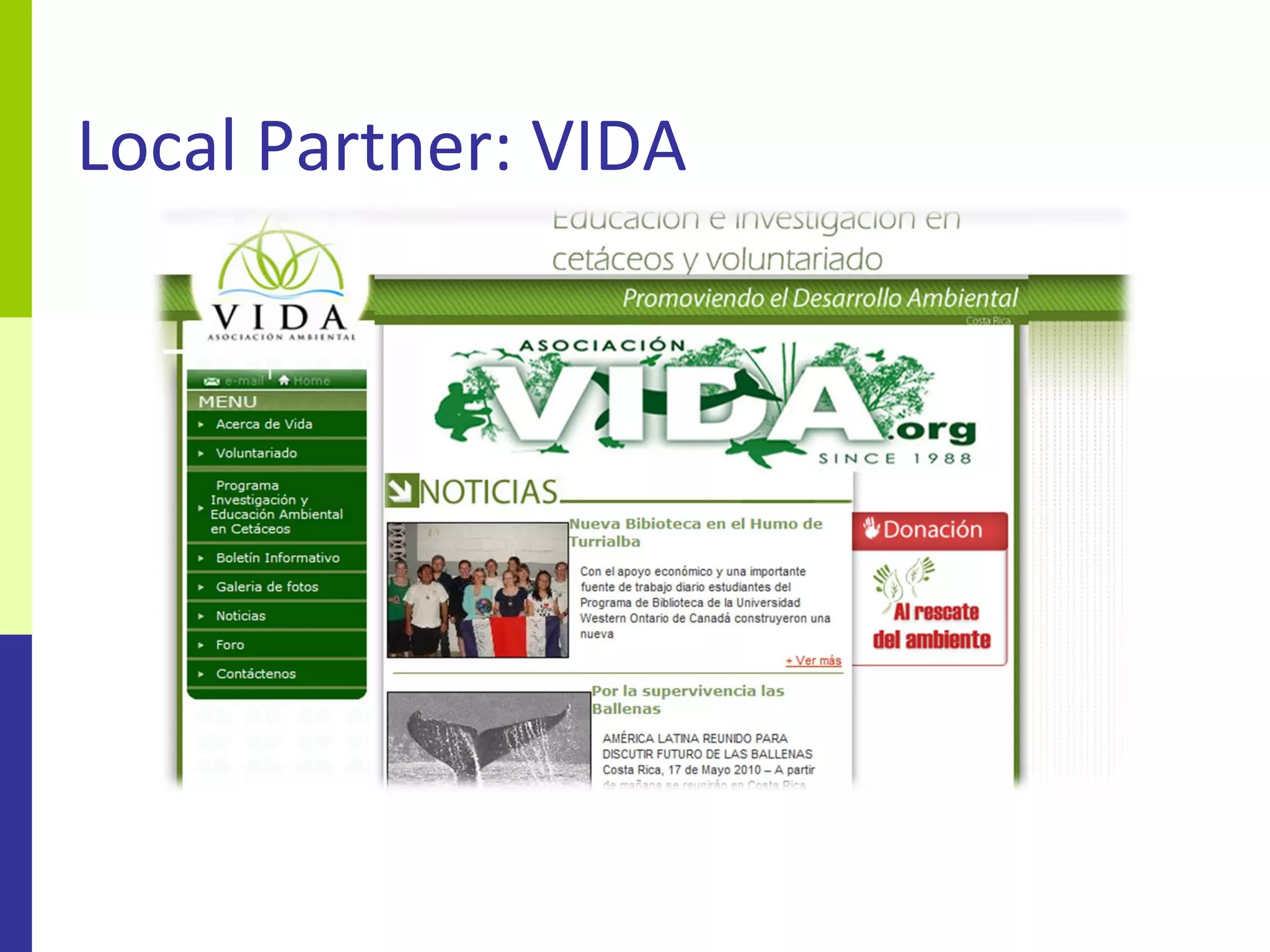 Local Partner: VIDA
 