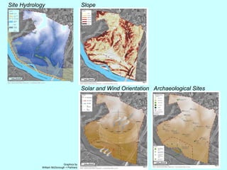 Site Hydrology                             Slope




                                           Solar and Wind Orientation Archaeological Sites




                            Graphics by
            William McDonough + Partners
 