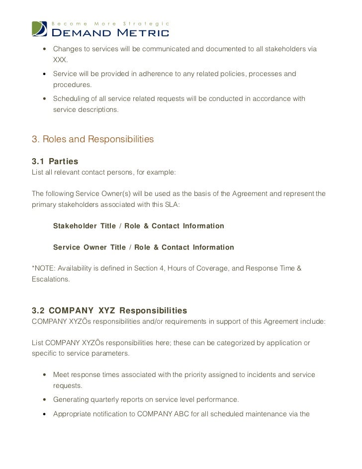 stakeholder agreement template service level agreement template stakeholder agreement template service level agreement template