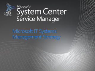 Microsoft IT Systems
Management Strategy
 