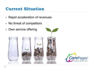 Current Situation 
 Rapid acceleration of revenues 
 No threat of competitors 
 Own service offering 
 