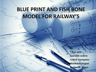 BLUE PRINT AND FISH BONE
MODEL FOR RAILWAY’S
By
Vikas jain
Saurabh nehete
Ashish barapatre
Shashank bajpai
Yeshwant anjana
 