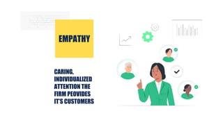 CARING,
INDIVIDUALIZED
ATTENTION THE
FIRM PEOVIDES
IT’S CUSTOMERS
EMPATHY
 