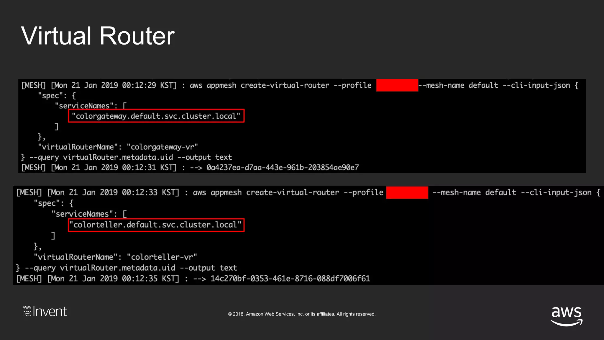 © 2018, Amazon Web Services, Inc. or its affiliates. All rights reserved.
Virtual Router
 