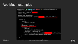 © 2018, Amazon Web Services, Inc. or its affiliates. All rights reserved.
App Mesh examples
 