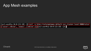 © 2018, Amazon Web Services, Inc. or its affiliates. All rights reserved.
App Mesh examples
 