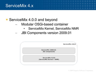 Servicemix Component ServiceMix 4 -- Integrating OSGi with JBI | PPT