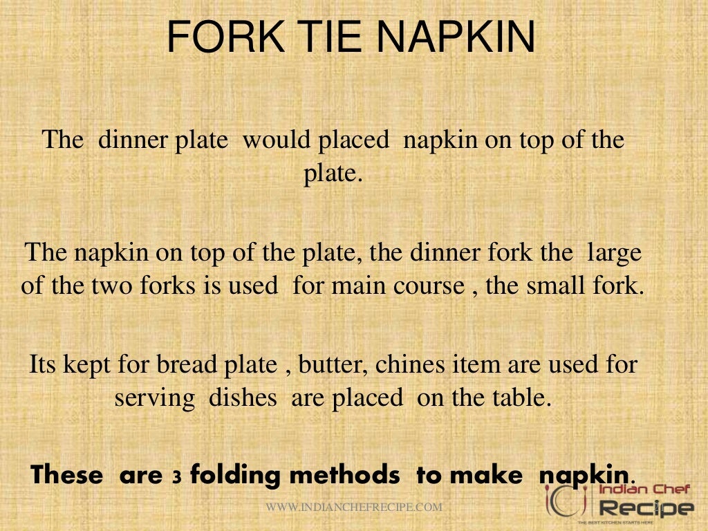 DIFFERENT TYPES OF NAPKIN FOLDING