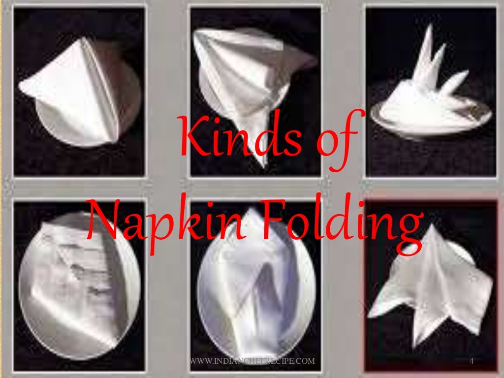 DIFFERENT TYPES OF NAPKIN FOLDING