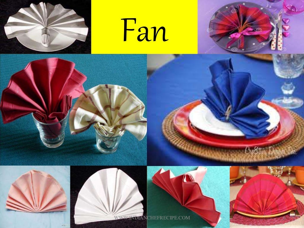 DIFFERENT TYPES OF NAPKIN FOLDING