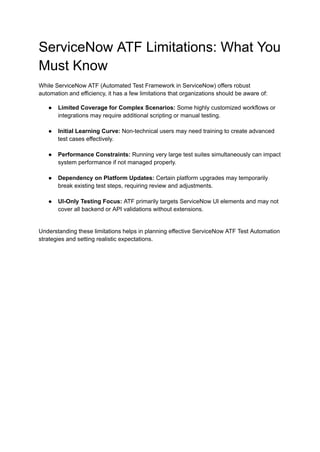ServiceNow ATF: Automating Tests for a Faster, Safer Platform ...