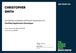 ServiceNow Certified Application Developer | PPT