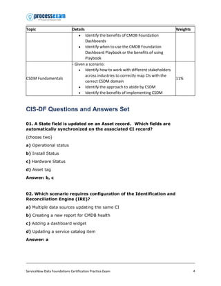 Servicenow Study Guide Pdf ServiceNow CIS-DF Certification Study Guide | PDF
