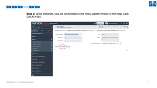© Micello Inc., All Rights Reserved. 17
Step 2: Once imported, you will be directed to the newly added version of the map. Click
Get All Files.
 